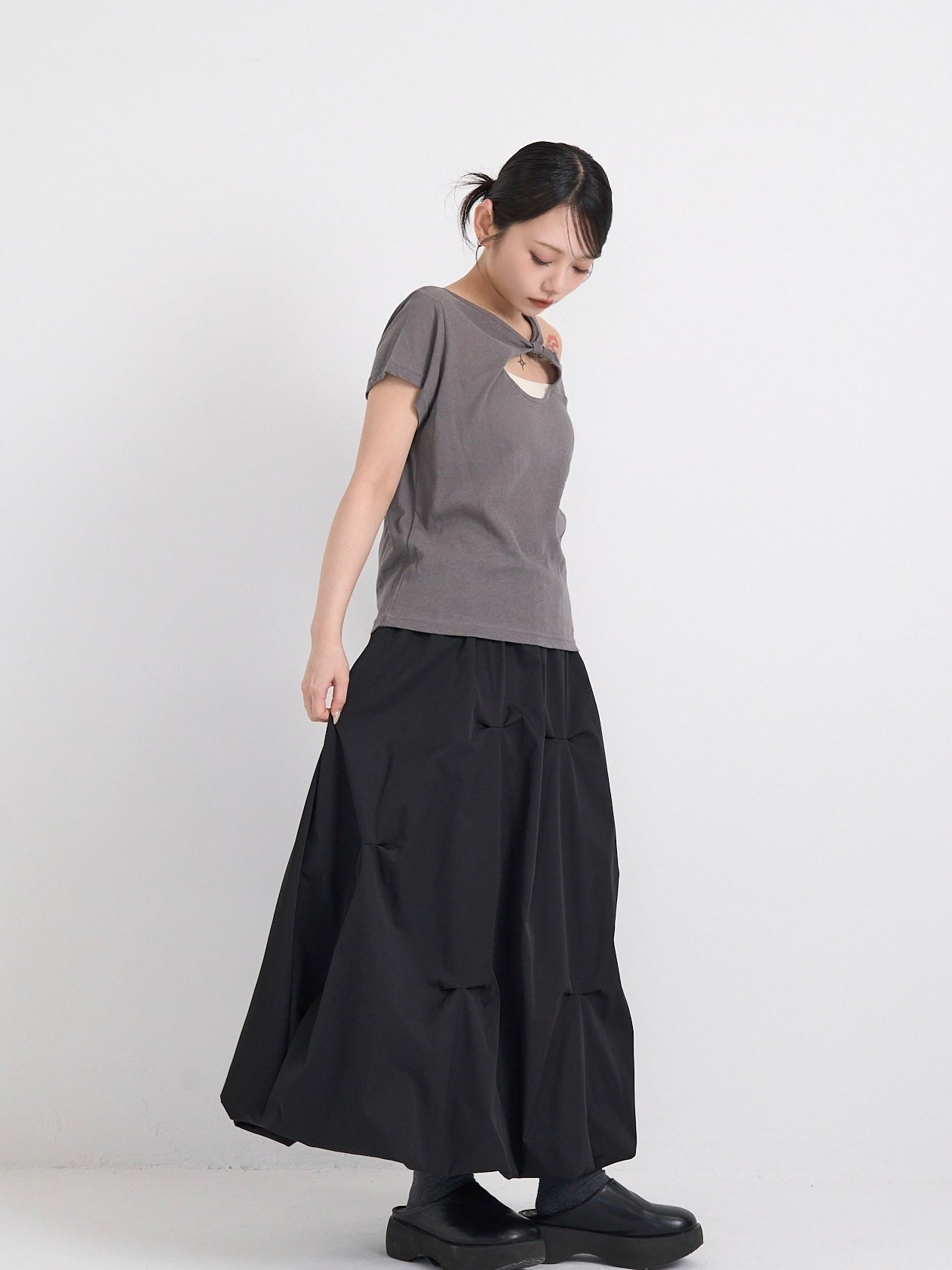 one shoulder cut tops
