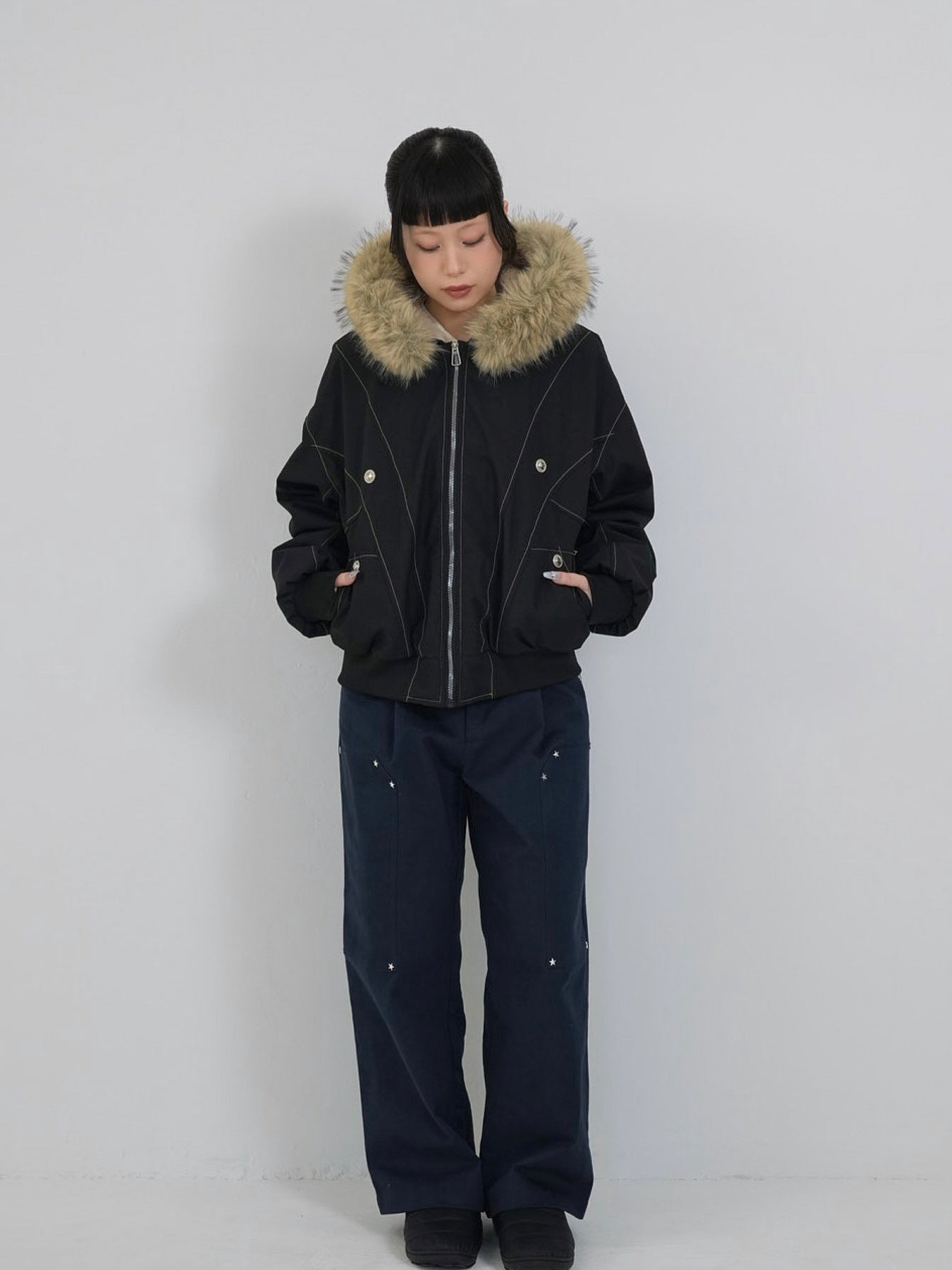 military fur hood jacket