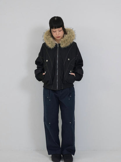 military fur hood jacket