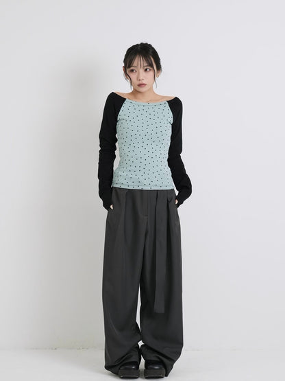 star dot raglan tops