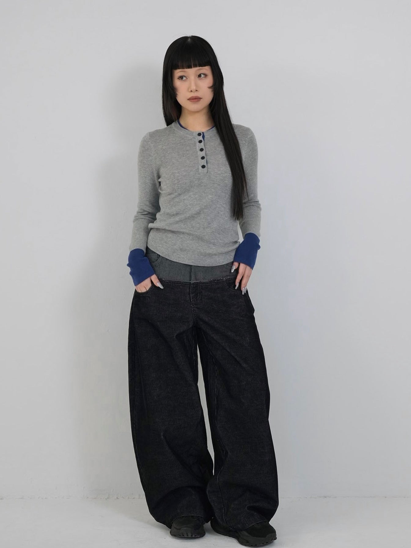 waist block corduroy pants