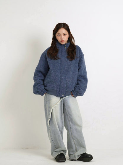 mohair snap blouson