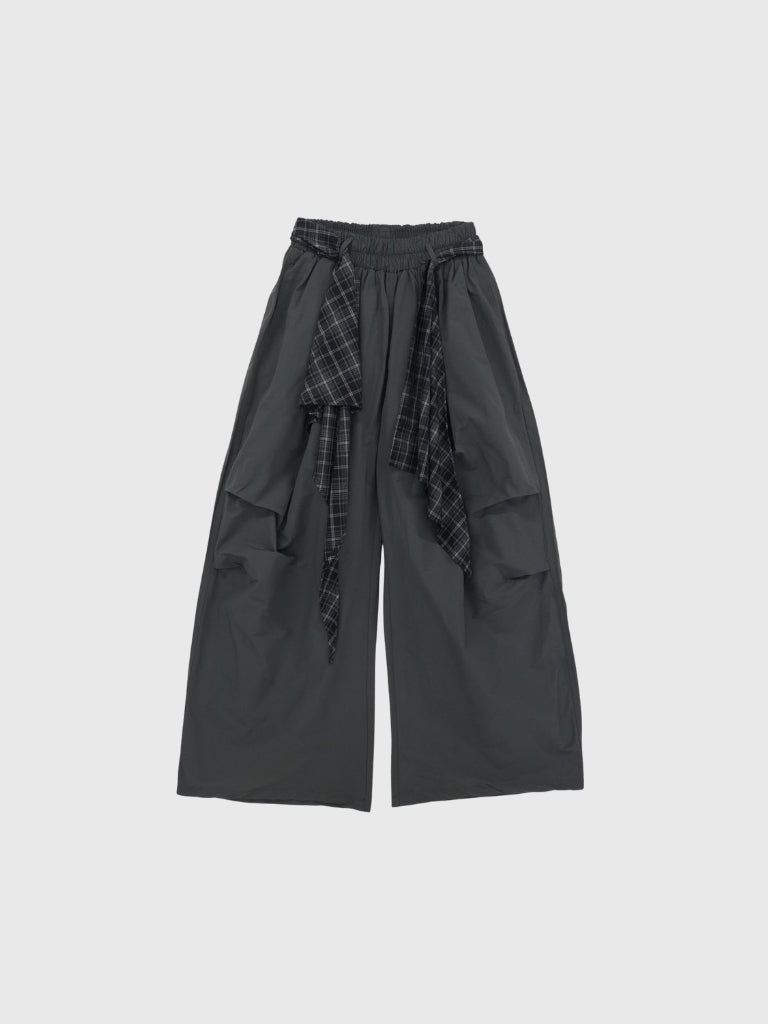 check loop wide pants