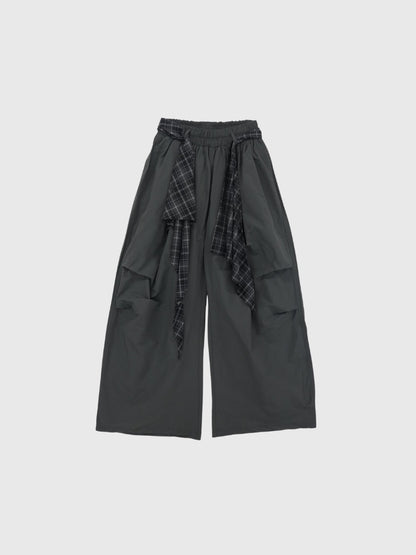 check loop wide pants