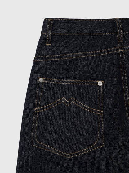 wide stitch denim pants