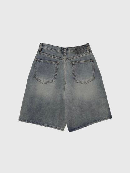 washed bermuda denim pants