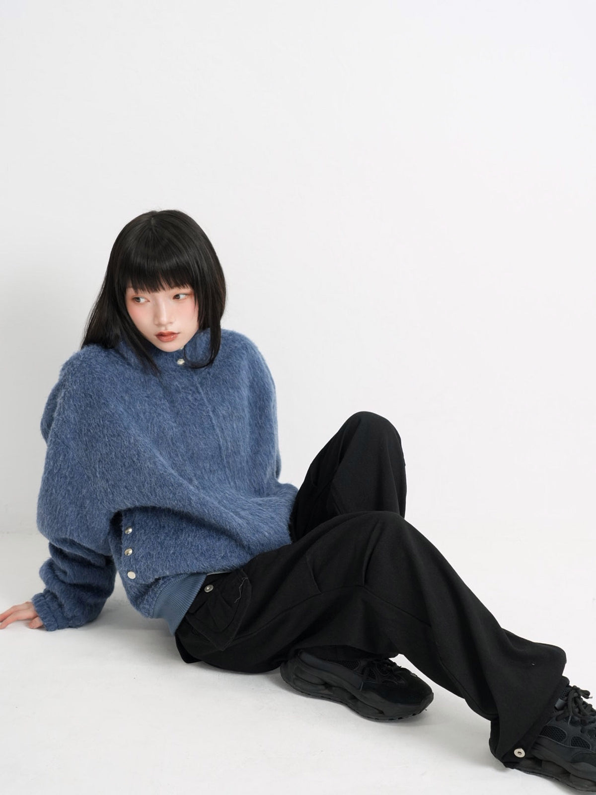 mohair snap blouson