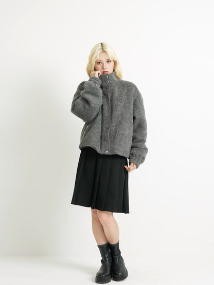mohair snap blouson