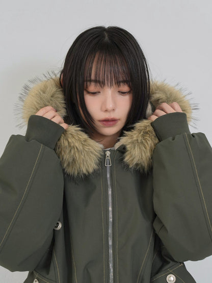 military fur hood jacket