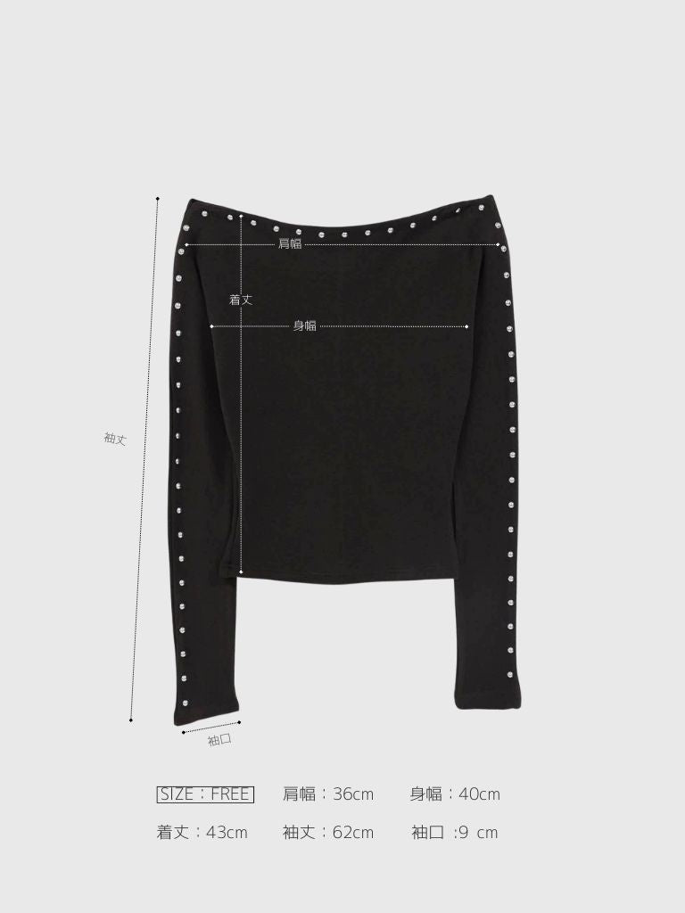 studs off shoulder tops