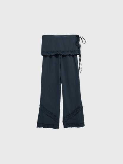 hem ruffle wrap pants