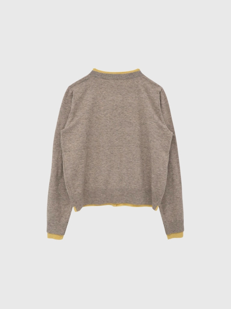 layered panel cardigan