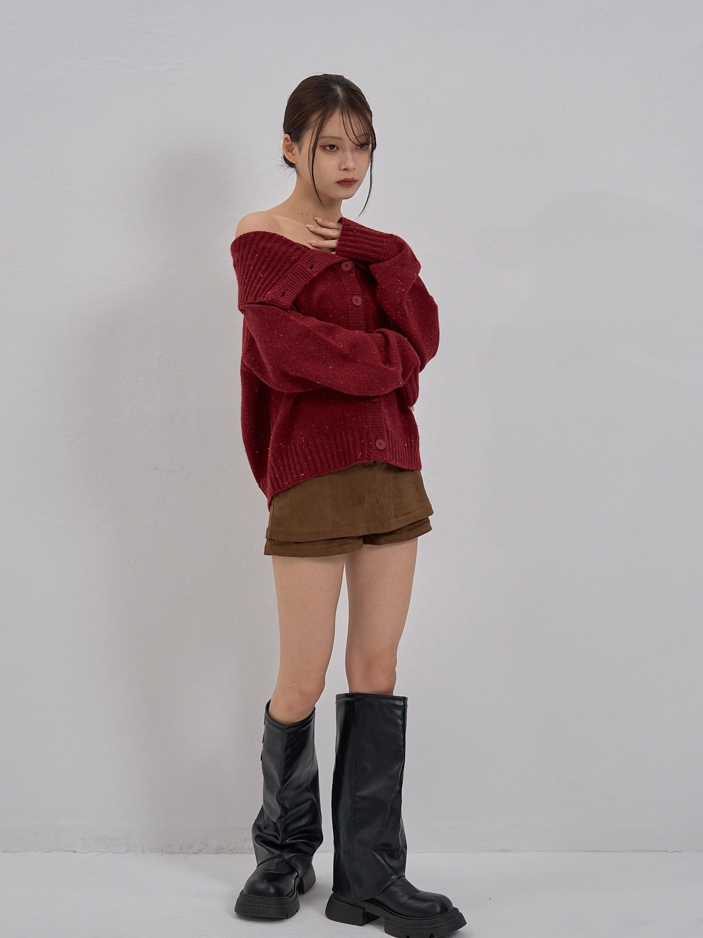 nep high neck cardigan