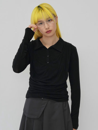 curve collar tops
