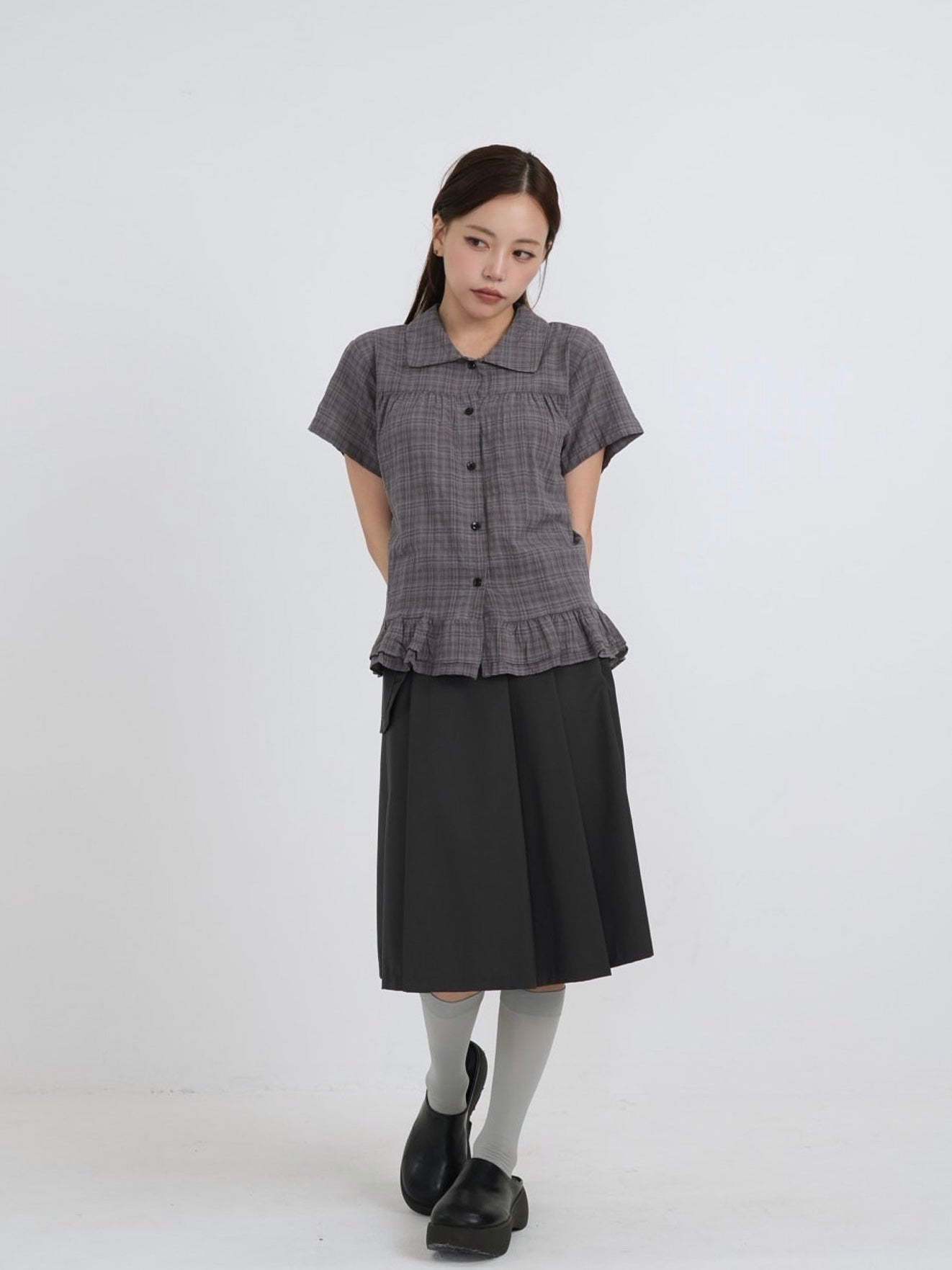 gather frill blouse