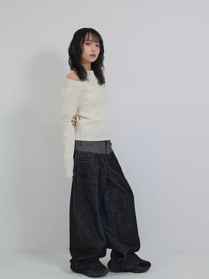 waist block corduroy pants