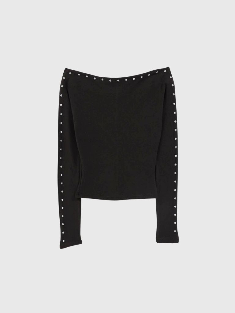 studs off shoulder tops
