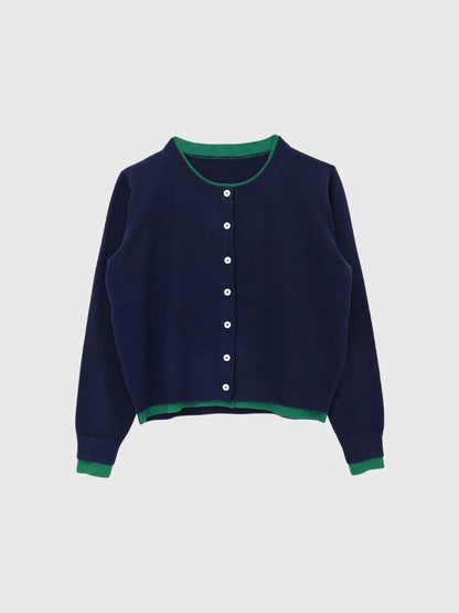 layered panel cardigan