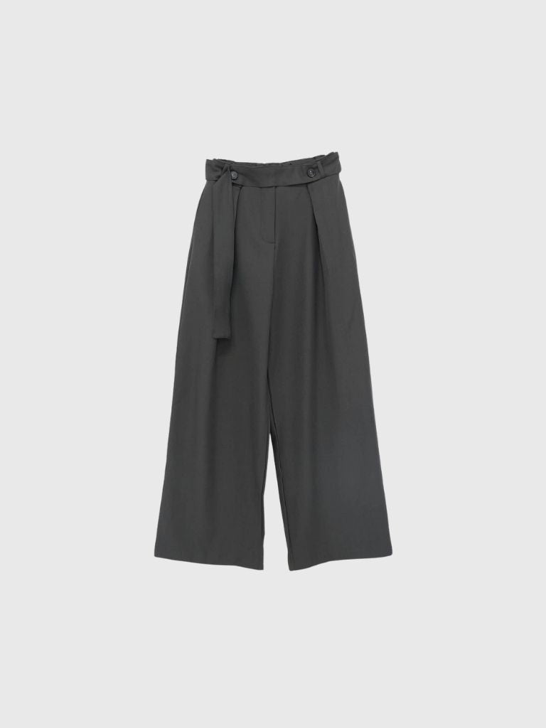 waist cord wide pants