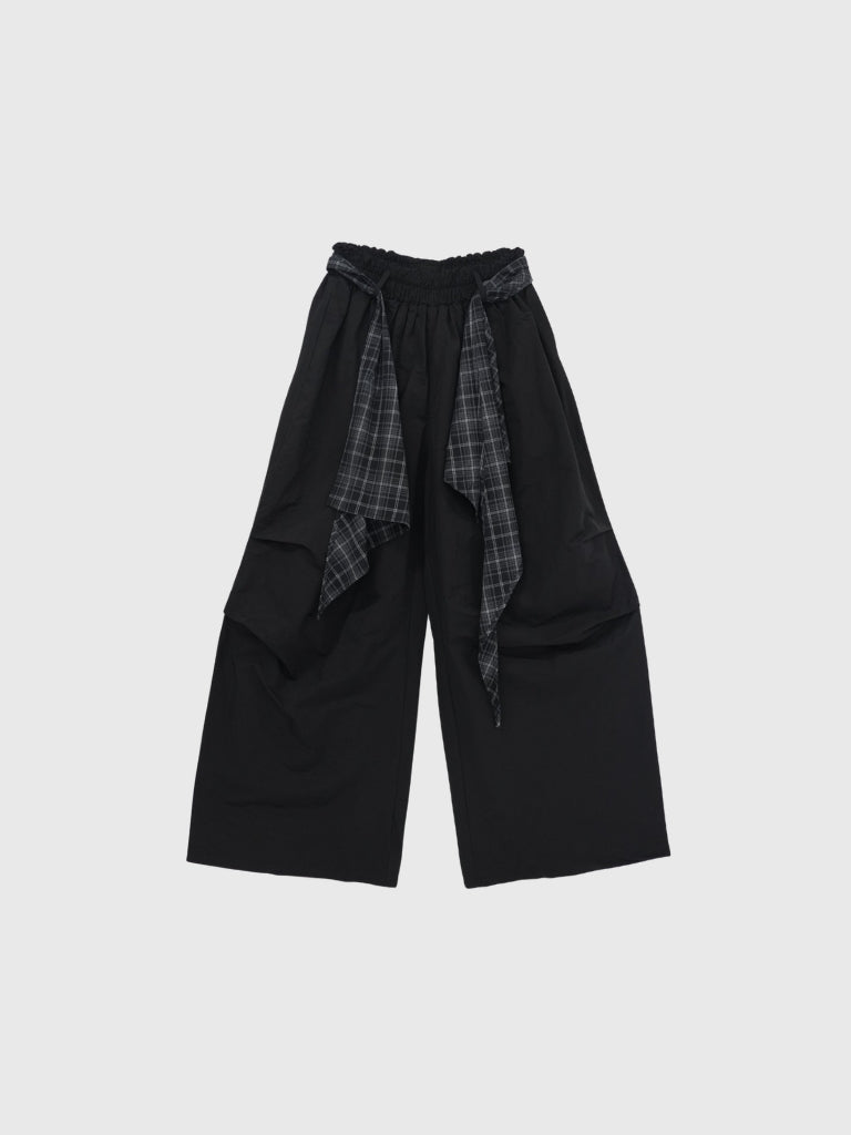 check loop wide pants