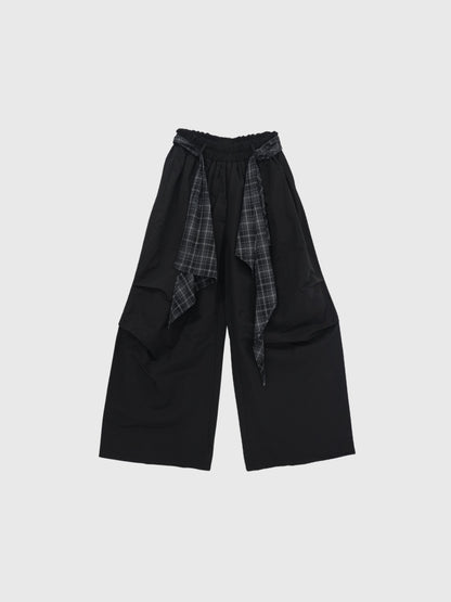 check loop wide pants