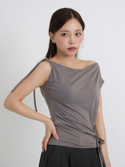 eyelet one shoulder tops