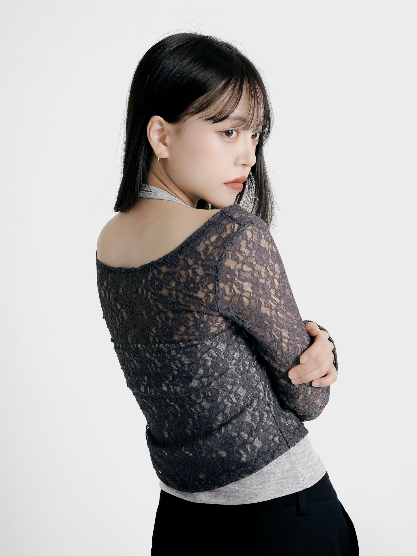 layered lace halter tops