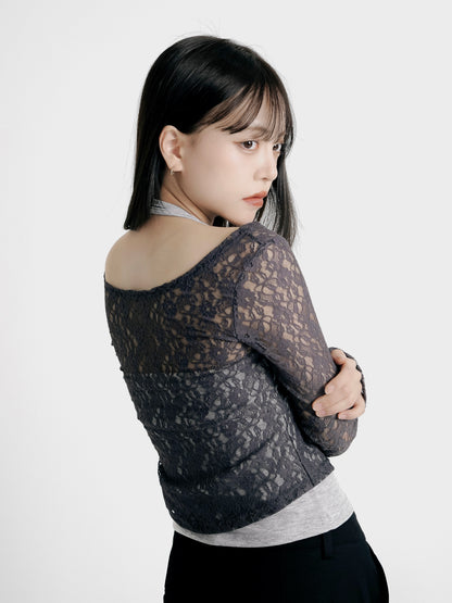 layered lace halter tops
