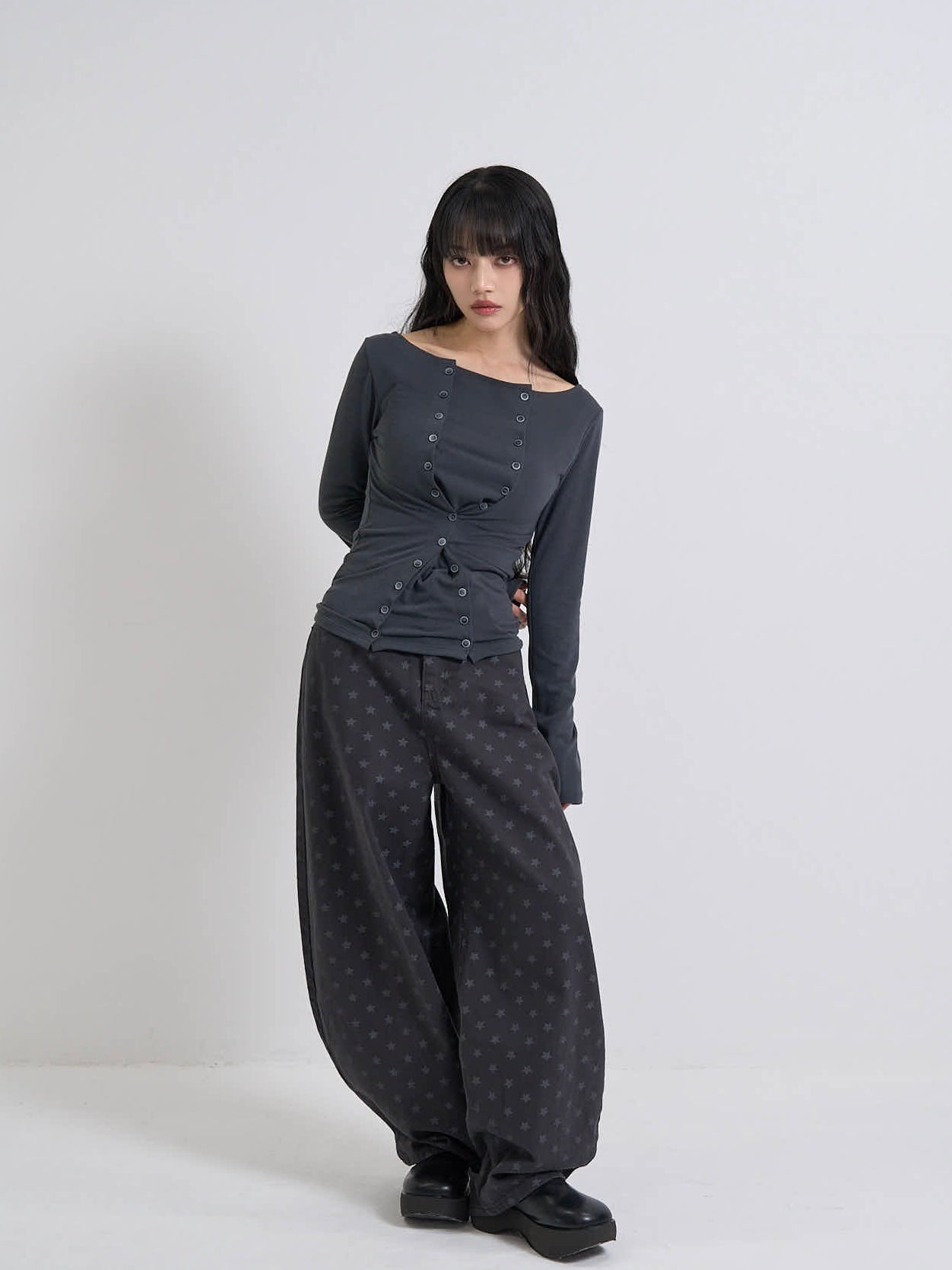 double row button tops