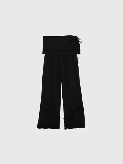 hem ruffle wrap pants