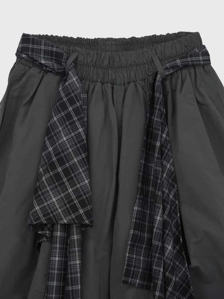 check loop wide pants