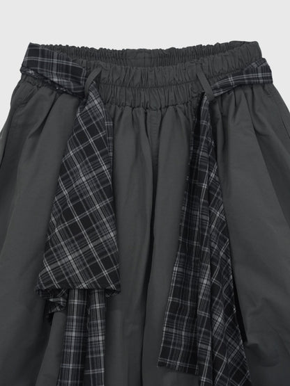 check loop wide pants