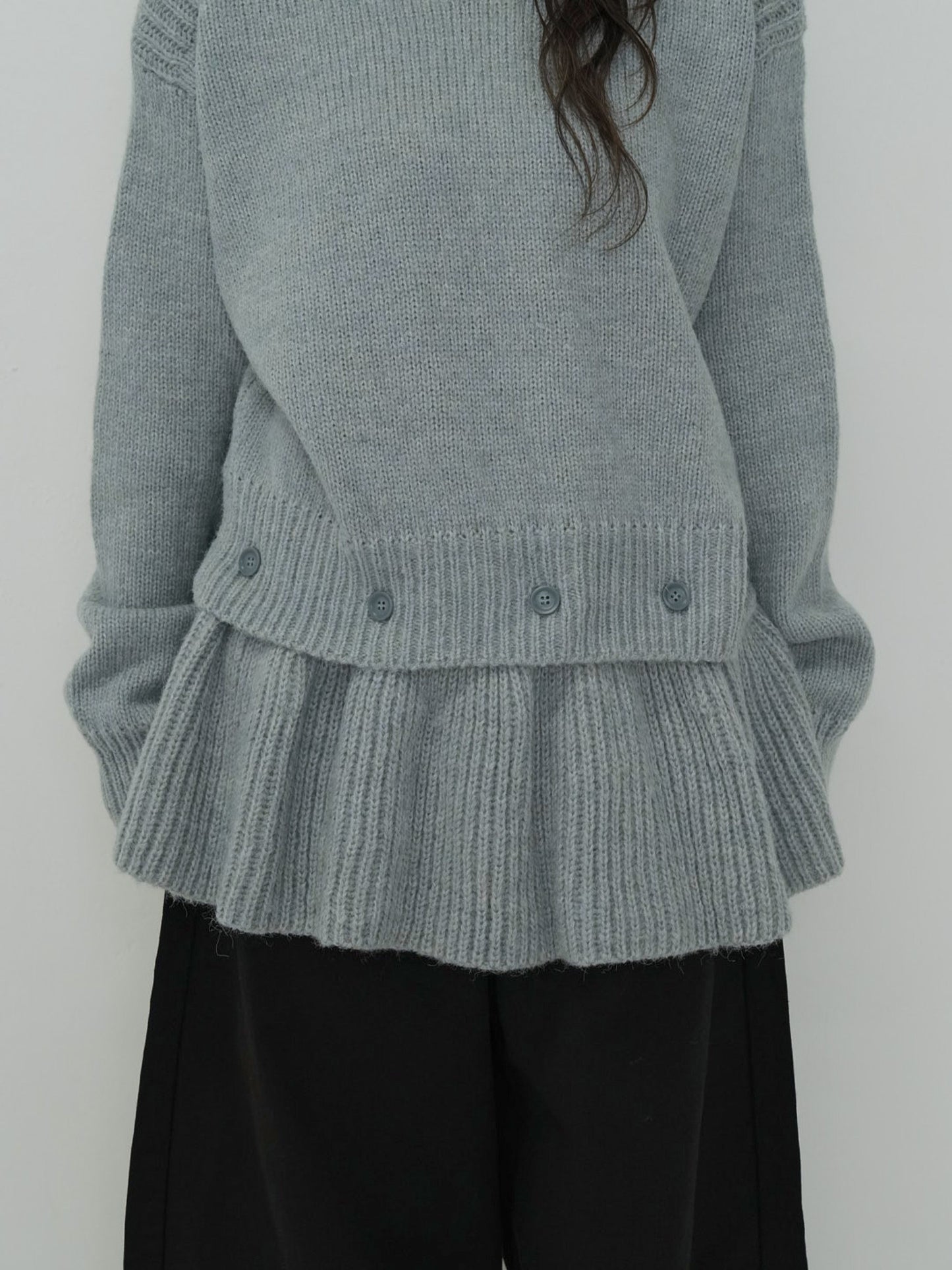 2way layered hem knit