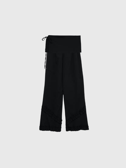 hem ruffle wrap pants