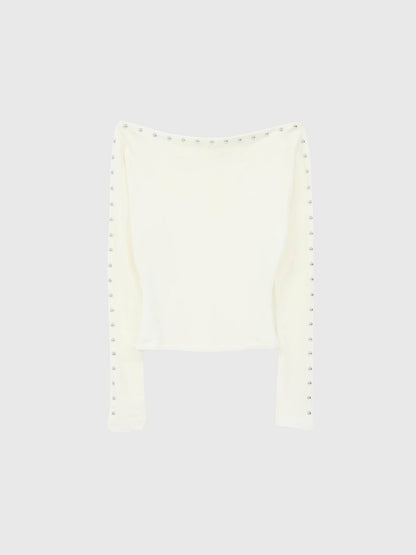 studs off shoulder tops