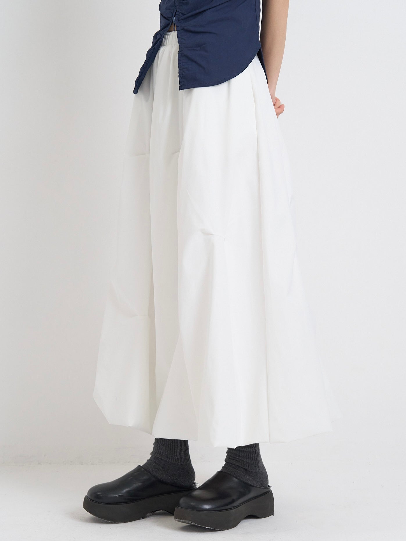 pintuck balloon skirt