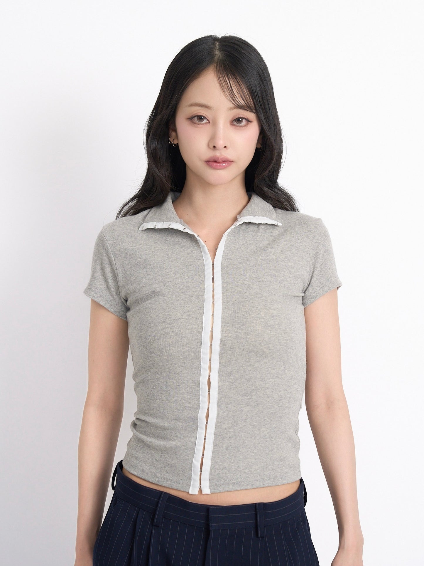 slim hook detail tops