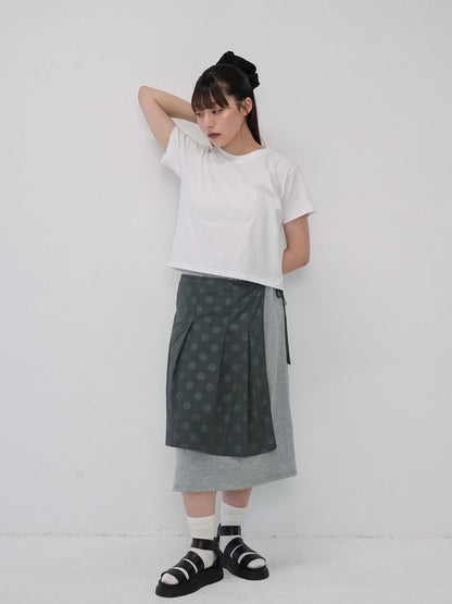 dot layered long skirt