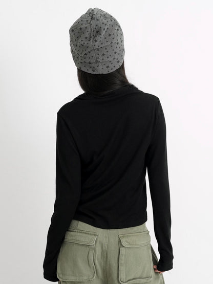high neck fitted cardigan