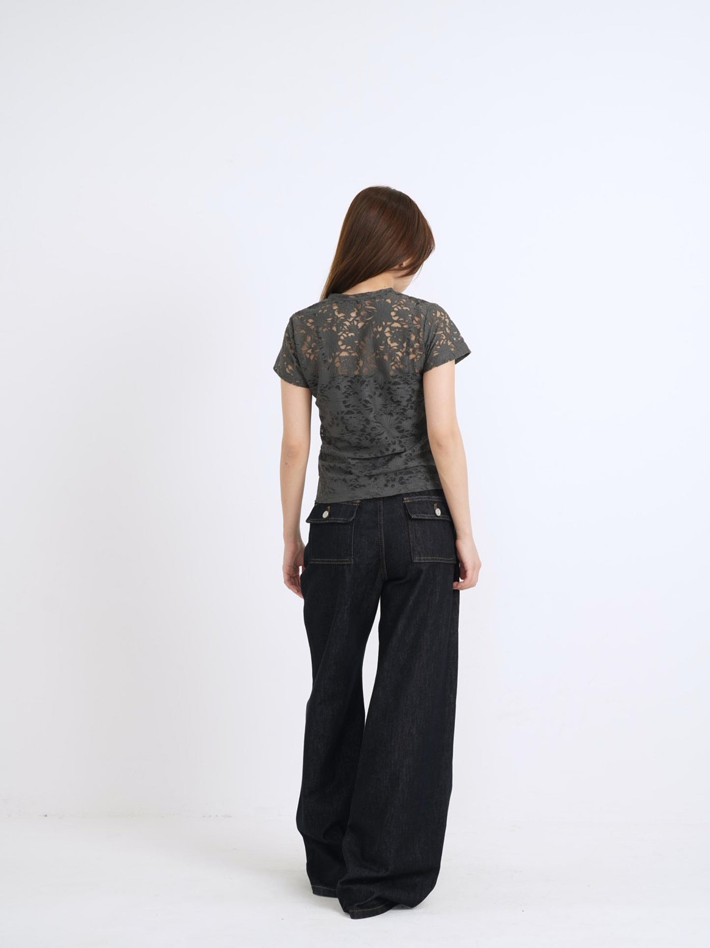 sheer flower lace tops