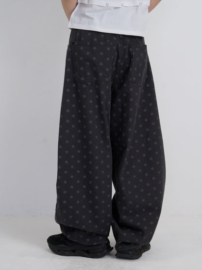 star dot balloon pants