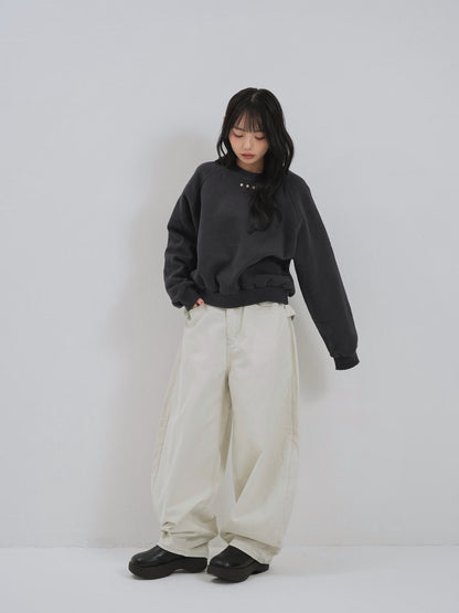 studs neck cropped sweat tops