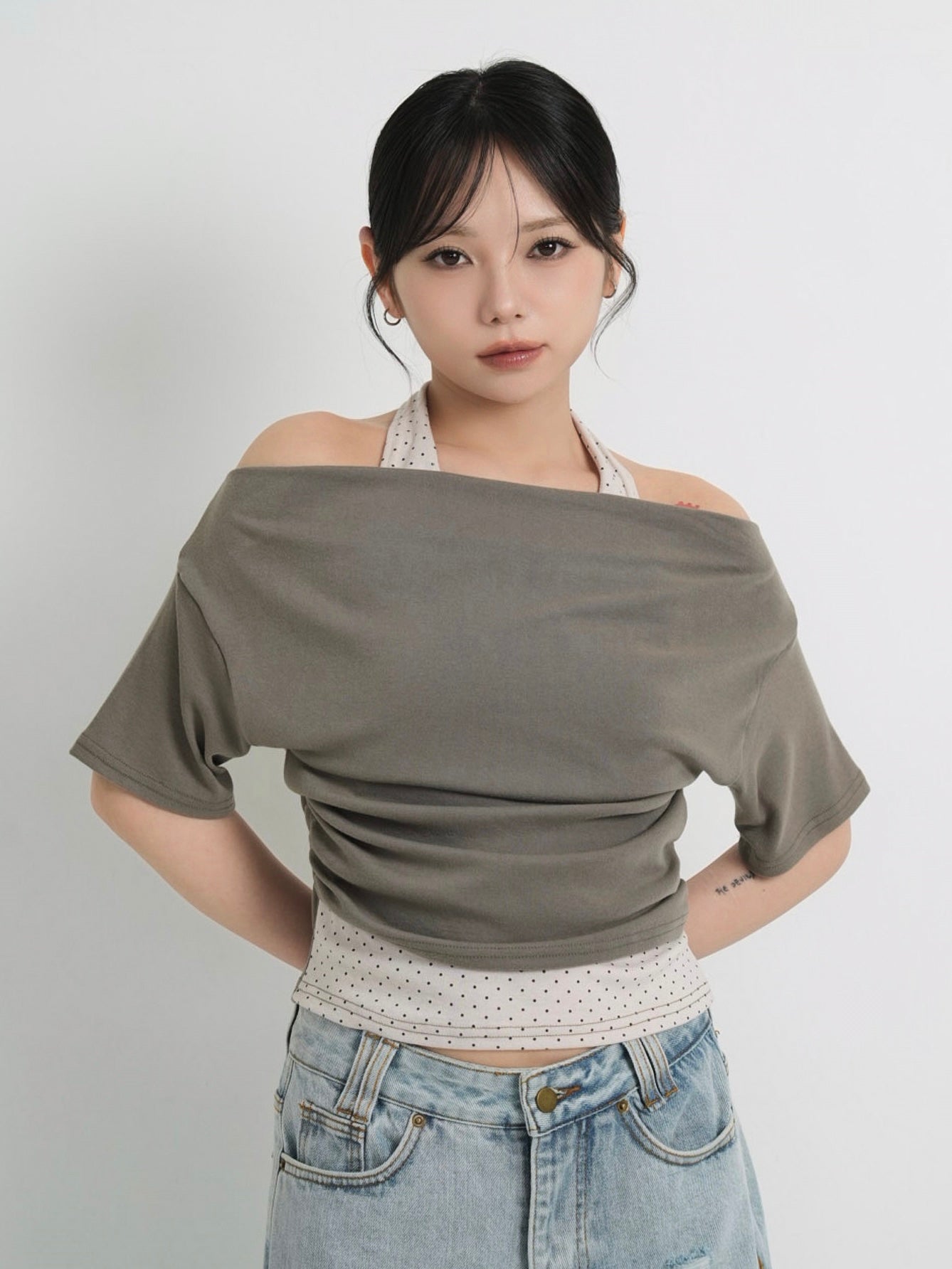 drape dot layered tops