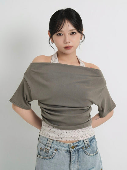 drape dot layered tops
