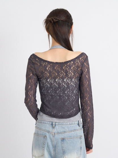 layered lace halter tops