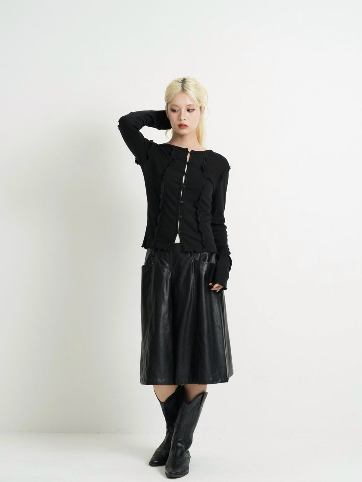 frill trim cardigan