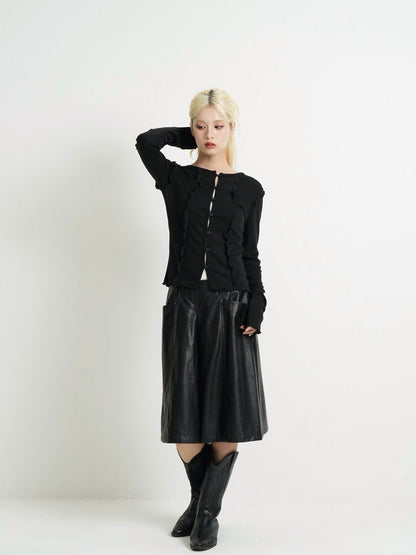 frill trim cardigan