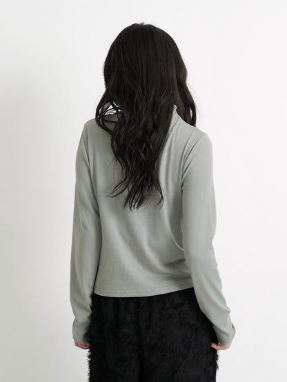 high neck fitted cardigan