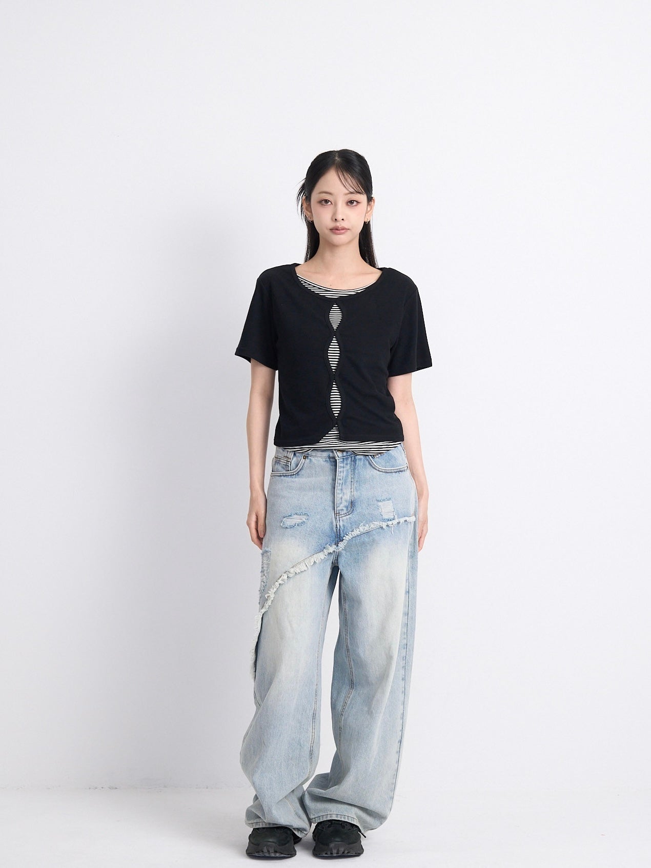 cut out stripe tops