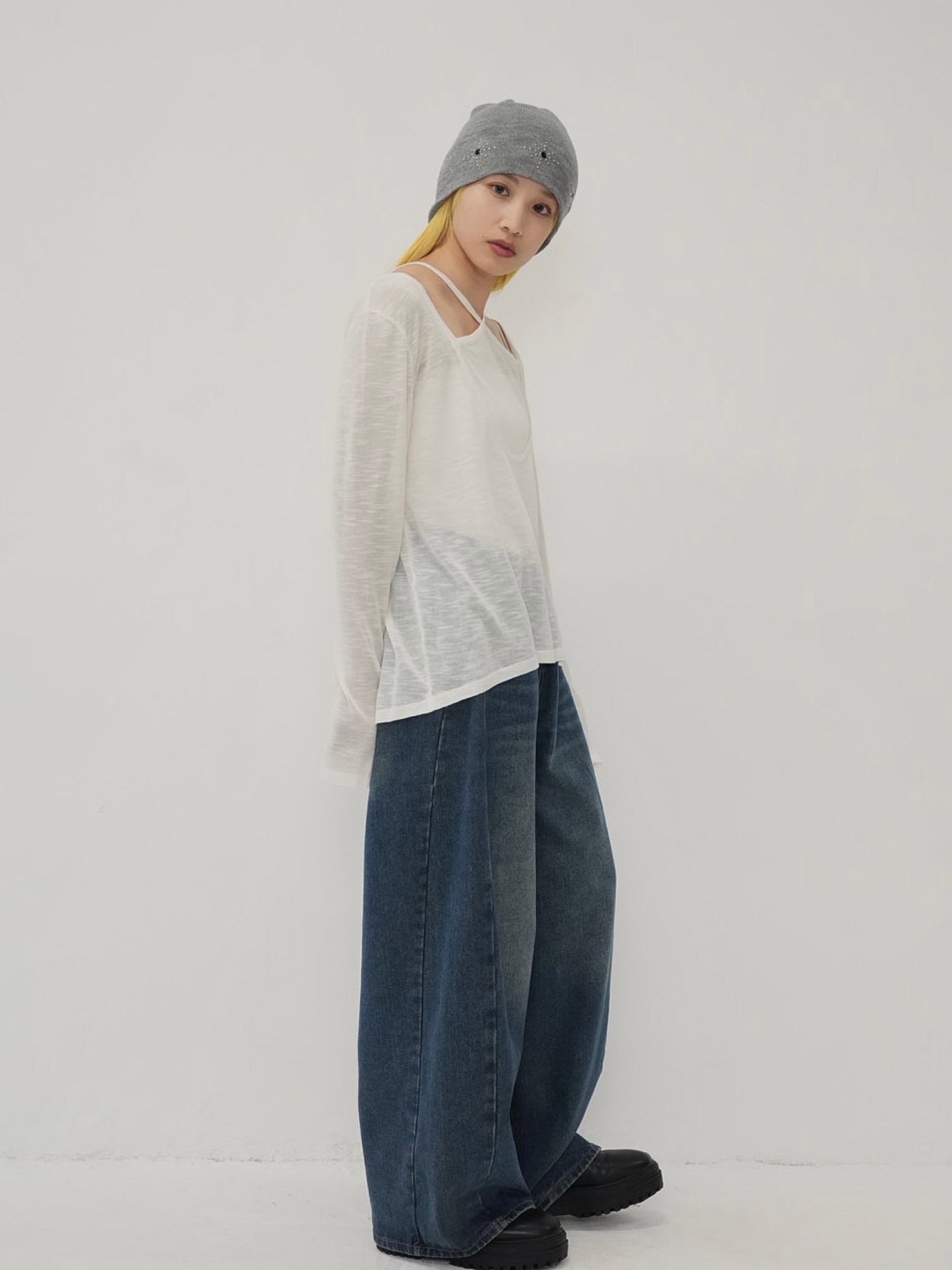 sheer cross knit